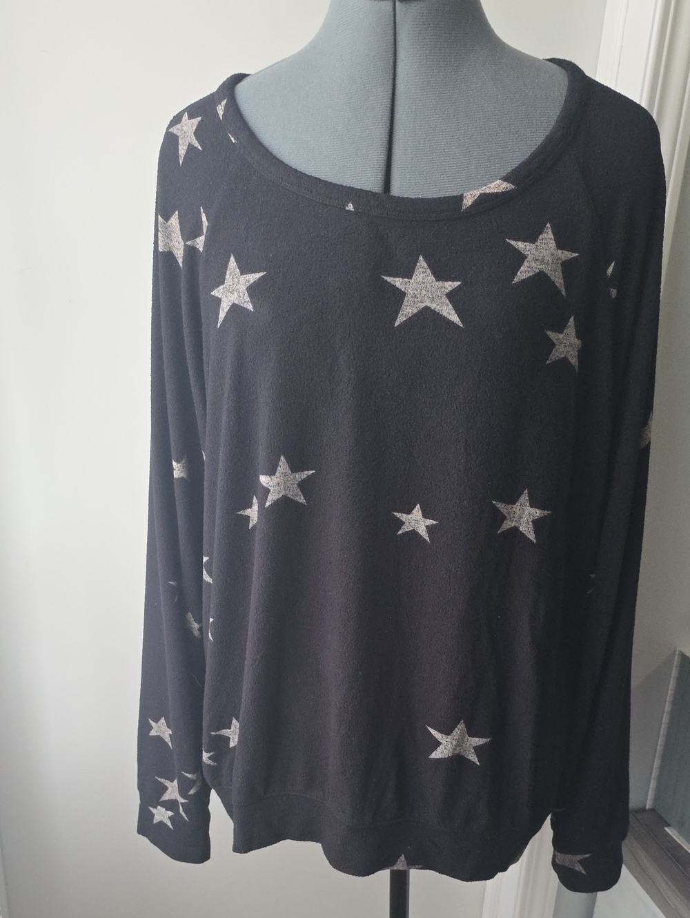 Buffalo David Bitton Black Pullover with Silver Star Print